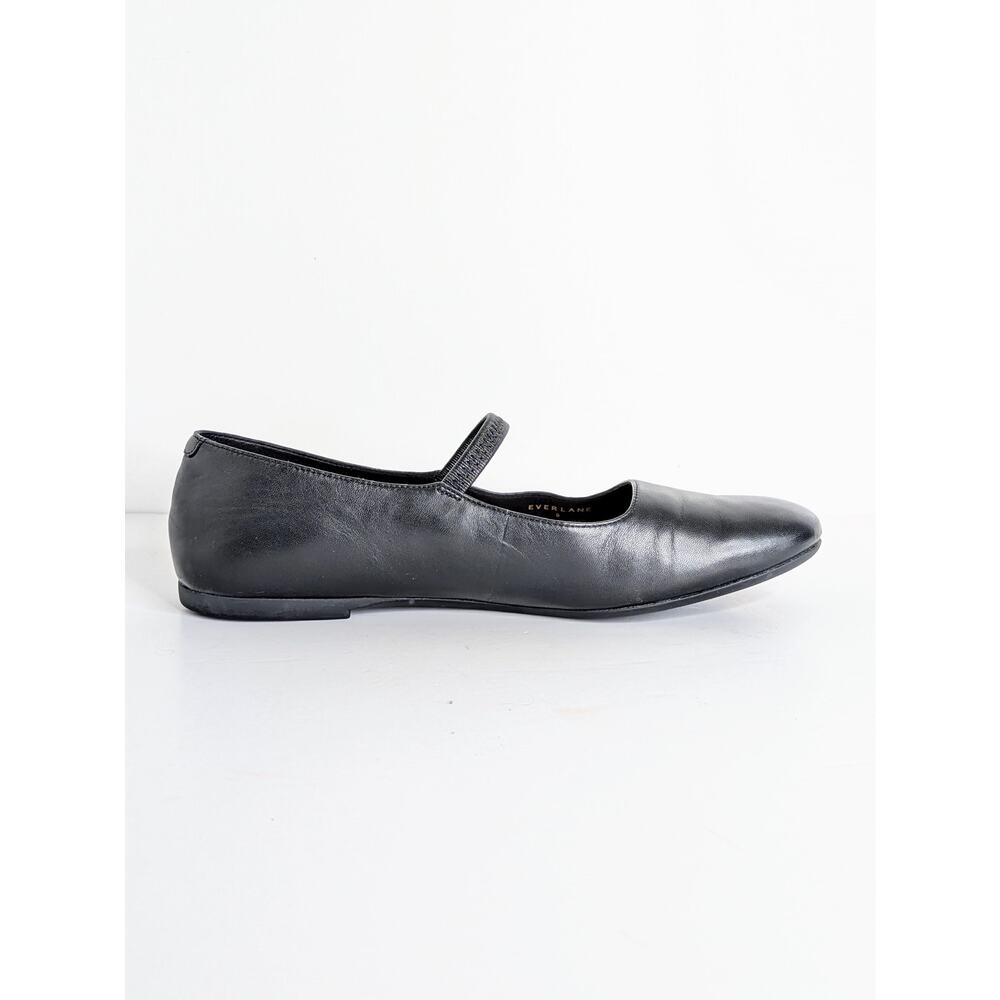 Everlane Black Leather Mary Jane Flats with Slim Strap - Picture 5 of 11
